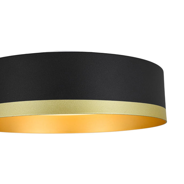 Thehouselights - LED Drum Flush Mount with Milky Glass Shade - Ceiling Light - 35 cm. - 