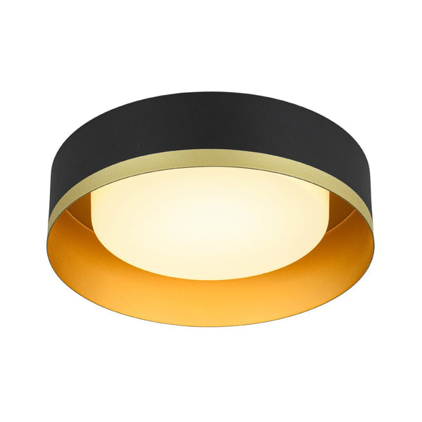 Thehouselights - LED Drum Flush Mount with Milky Glass Shade - Ceiling Light - 35 cm. - 