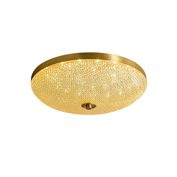 Thehouselights - LED Glass Bowl Flush Mount Ceiling Light - Ceiling Light - Brass - 