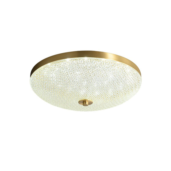 Thehouselights - LED Glass Bowl Flush Mount Ceiling Light - Ceiling Light - Brass - 