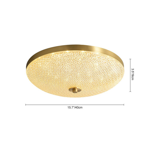 Thehouselights - LED Glass Bowl Flush Mount Ceiling Light - Ceiling Light - Brass - 