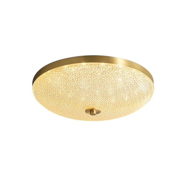 Thehouselights - LED Glass Bowl Flush Mount Ceiling Light - Ceiling Light - Brass - 