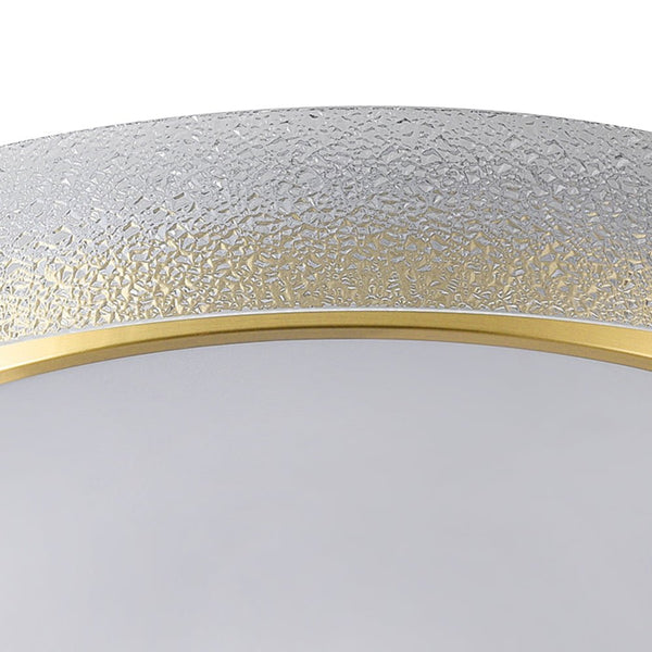 Thehouselights - LED Glass Round Flush Mount Ceiling Light - Ceiling Light - Brass - 