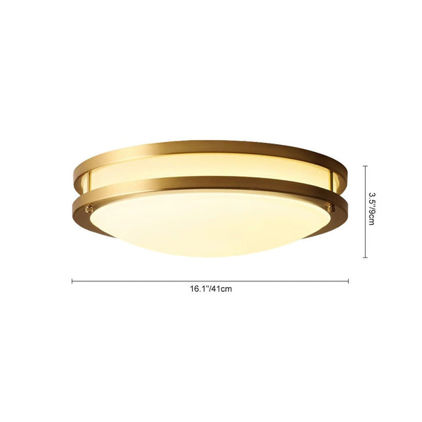 Thehouselights - LED Metal Frame Flush Mount Ceiling Light - Ceiling Light - Brass - 