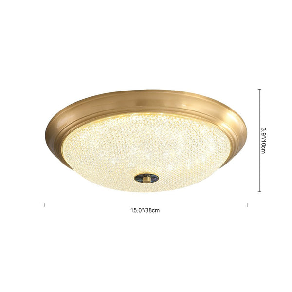 Thehouselights - LED Modern Bowl Shape Flush Mount - Ceiling Light - Brass - 