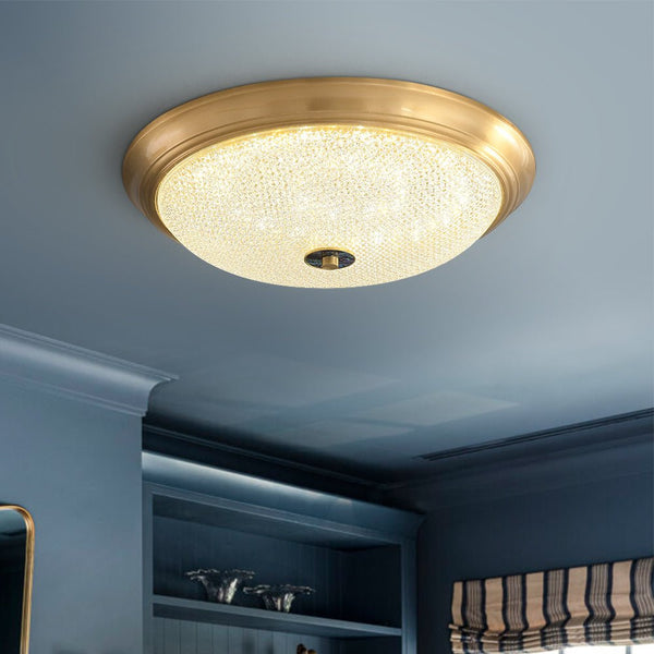 Thehouselights - LED Modern Bowl Shape Flush Mount - Ceiling Light - Brass - 