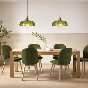 Thehouselights - Lotus Dome Glass Flower Pendant Light - Pendant - Green - 