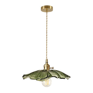 Thehouselights-Lotus Glass Flower Design Pendant Light-Pendant-Green-