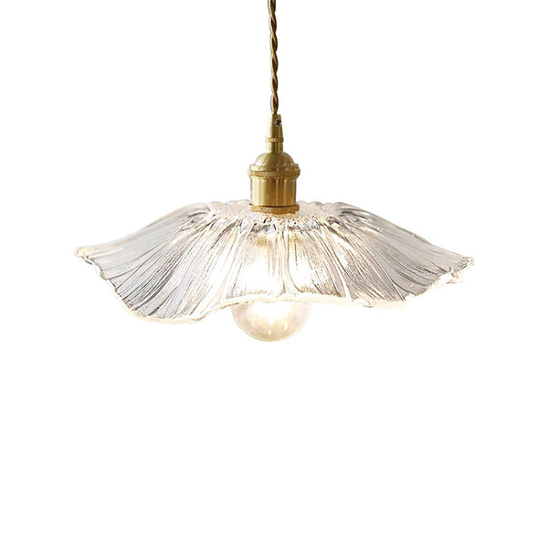 Thehouselights-Lotus Glass Flower Design Pendant Light-Pendant-Red-