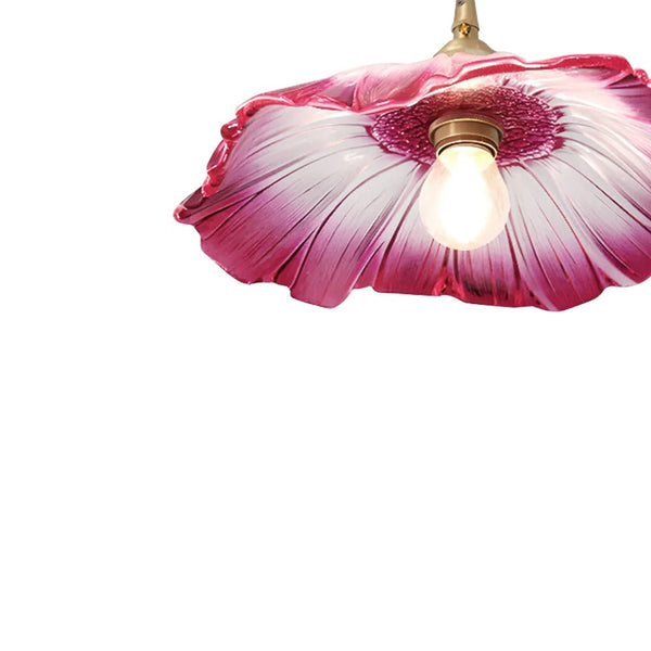 Thehouselights-Lotus Glass Flower Design Pendant Light-Pendant-Red-