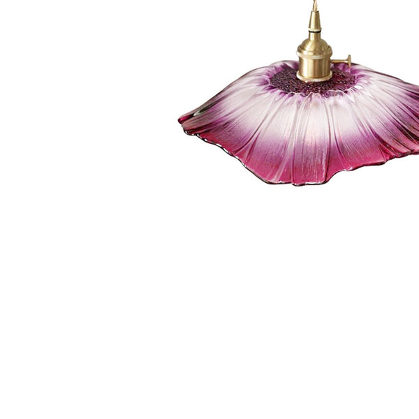 Thehouselights-Lotus Glass Flower Design Pendant Light-Pendant-Red-