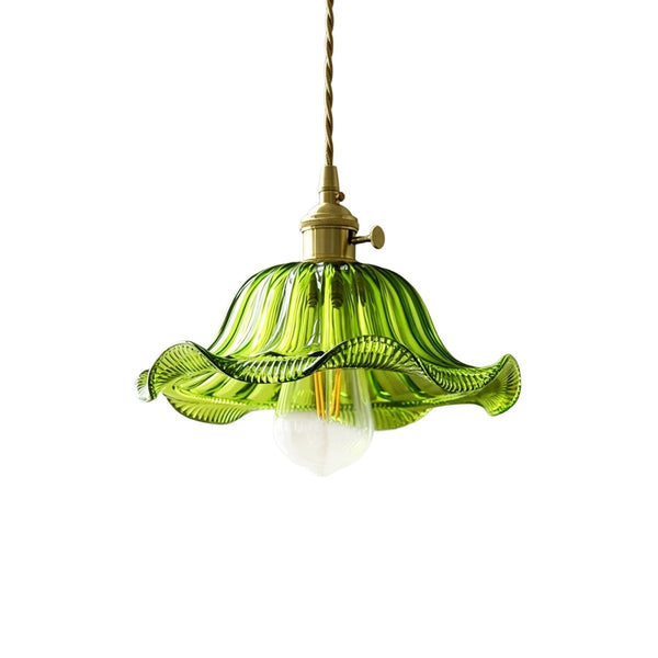 Thehouselights-Lotus Glass Pendant Lighting-Pendant-Green-