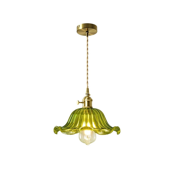 Thehouselights-Lotus Glass Pendant Lighting-Pendant-Green-