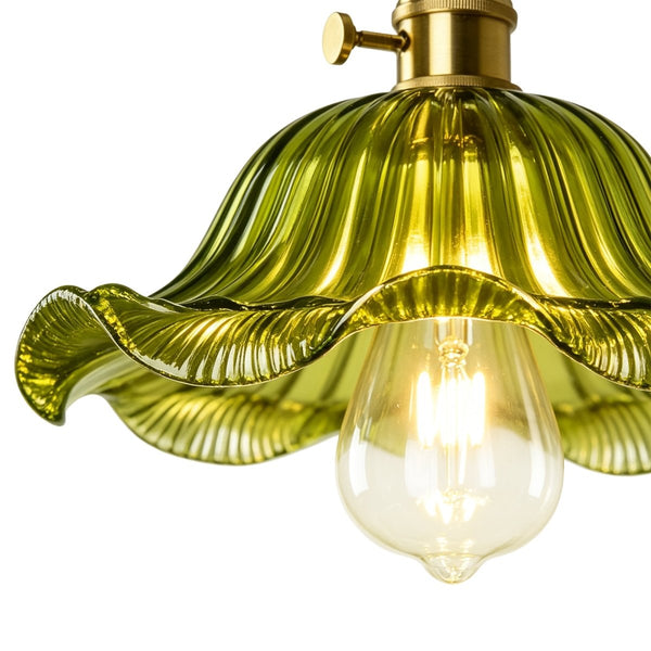 Thehouselights-Lotus Glass Pendant Lighting-Pendant-Green-