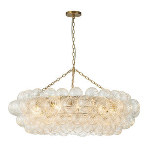 Thehouselights-Luxury Large Cluster Cloud Bubble Chandelier Ribbed Glass Brass Hanging Light (Copy)-Chandelier-8-Light-A