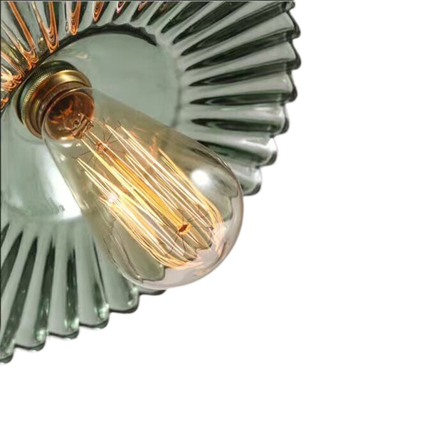 Thehouselights-Mid-Century 1-Light Colorful Scalloped Glass Pendant Light-Pendant-White-