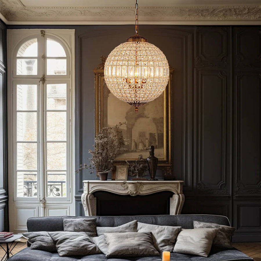 French Modern Crystal Orb Chandelier | Crystal Glass Globe Chandelier ...