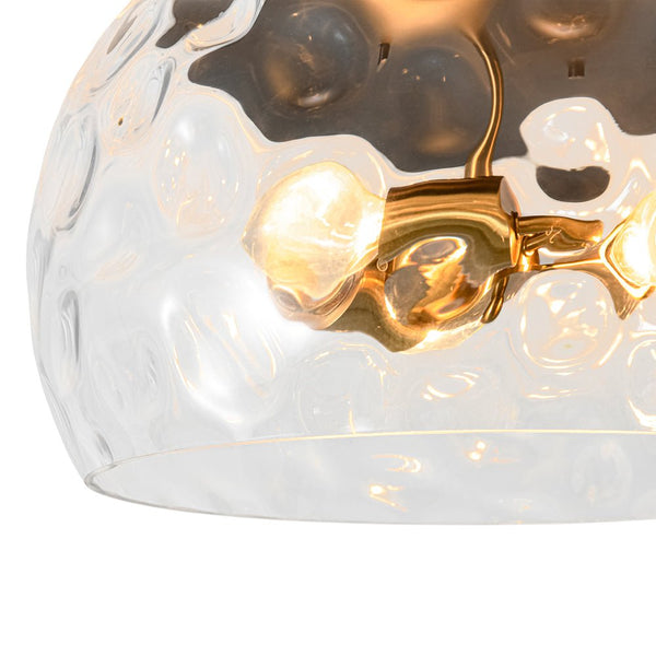 Thehouselights - Mid - Century Modern Hammer Glass Flush Mount - Ceiling Light - Black - 