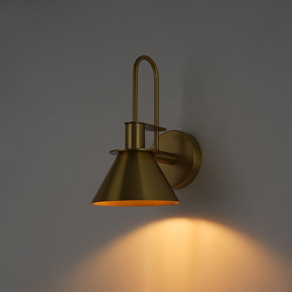 Thehouselights - Mid - Century Modern Industrial Look Matte Black Wall Lamp - Wall Lights - Brass - 