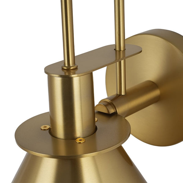 Thehouselights - Mid - Century Modern Industrial Look Matte Black Wall Lamp - Wall Lights - Brass - 