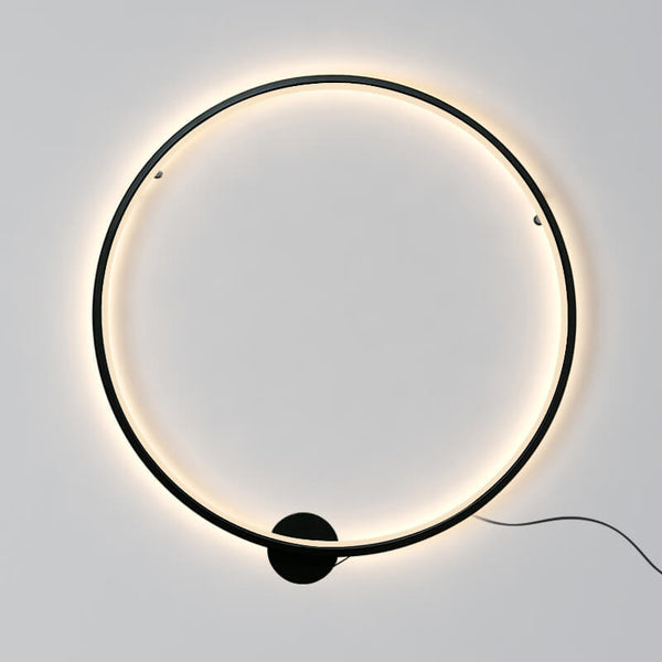 Thehouselights - Minimalist Background Black LED Round Mood Wall Sconce - Wall Lights - 