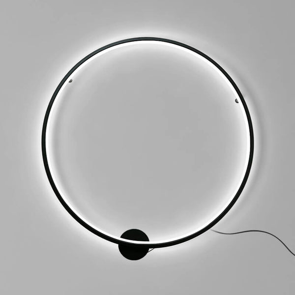 Thehouselights - Minimalist Background Black LED Round Mood Wall Sconce - Wall Lights - 