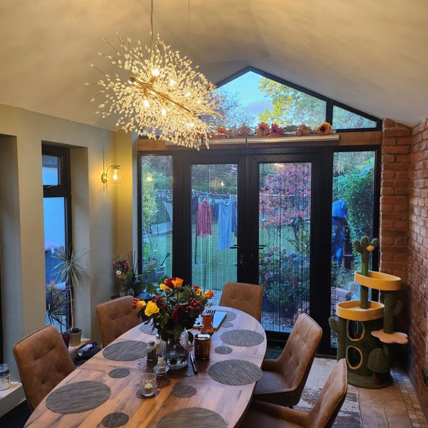 Thehouselights - Modern 12 - Light Crystal Linear Chandelier - Chandelier - Gold - 