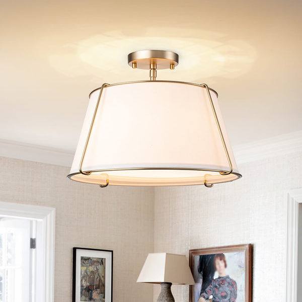 Thehouselights - Modern 4 - Light Drum Semi - Flush Mount - Ceiling Light - Brass - 