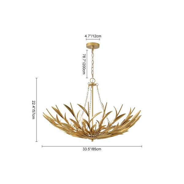 Thehouselights - Modern Brass Branching Basin Chandelier - Chandelier - 6 - Light - 