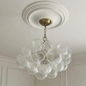 Thehouselights - Modern Cluster Glass Globe Bubble Chandelier - Chandelier - 3 - Light - Brass