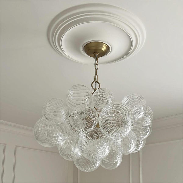 Thehouselights-Modern Cluster Glass Globe Bubble Chandelier-Chandelier-3-Light-Brass