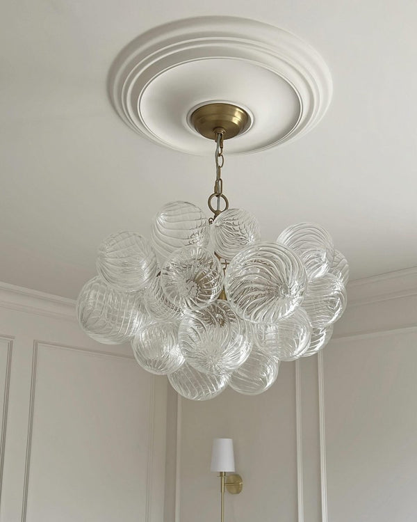 Thehouselights - Modern Cluster Glass Globe Bubble Chandelier - Chandelier - 3 - Light - Brass