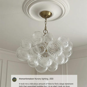 Thehouselights-Modern Cluster Glass Globe Bubble Chandelier-Chandelier-8-Light-Brass