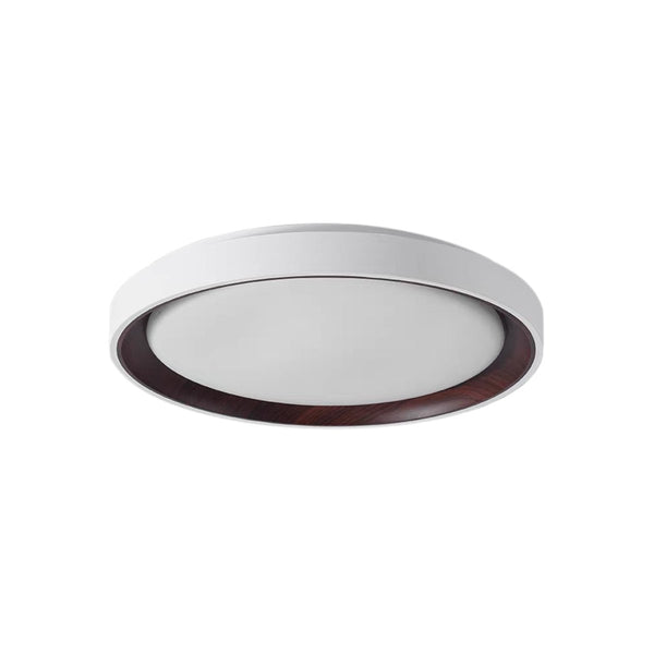 Thehouselights-Modern Dimmable Walnut Wood Round LED Flush Mount Light-Flush Mount-50 cm.-White