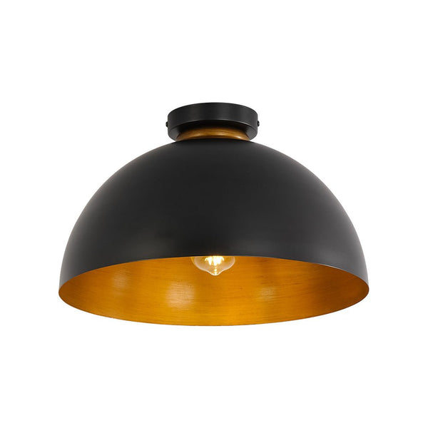 Thehouselights - Modern Farmhouse 1 - Light Dome Flush Mount - Ceiling Light - Black - 