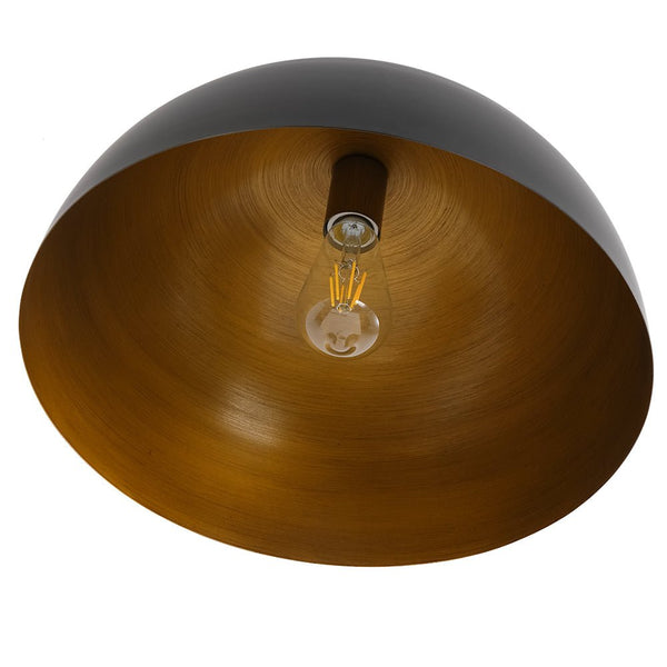 Thehouselights - Modern Farmhouse 1 - Light Dome Flush Mount - Ceiling Light - Black - 