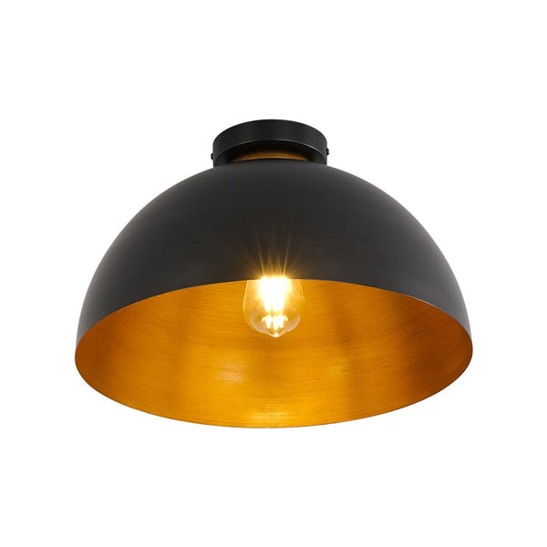 Thehouselights - Modern Farmhouse 1 - Light Dome Flush Mount - Ceiling Light - Black - 