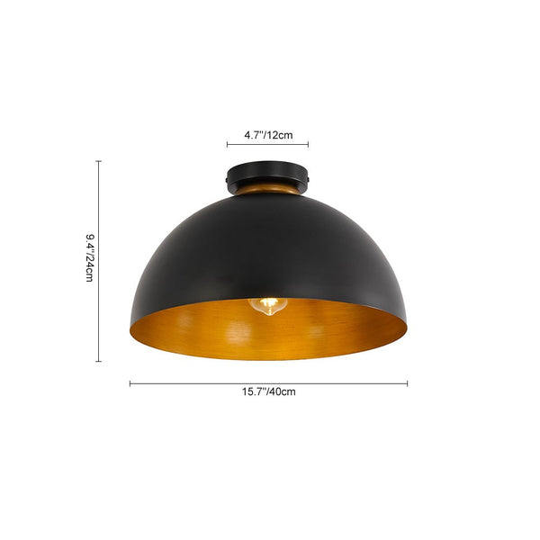 Thehouselights - Modern Farmhouse 1 - Light Dome Flush Mount - Ceiling Light - Black - 