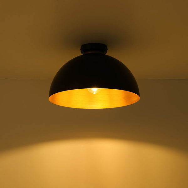 Thehouselights - Modern Farmhouse 1 - Light Dome Flush Mount - Ceiling Light - Black - 