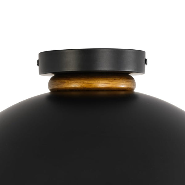 Thehouselights - Modern Farmhouse 1 - Light Dome Flush Mount - Ceiling Light - Black - 