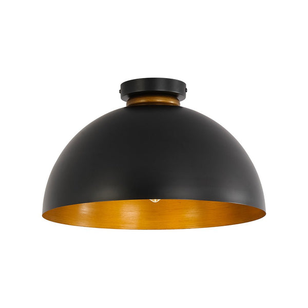 Thehouselights - Modern Farmhouse 1 - Light Dome Flush Mount - Ceiling Light - Black - 