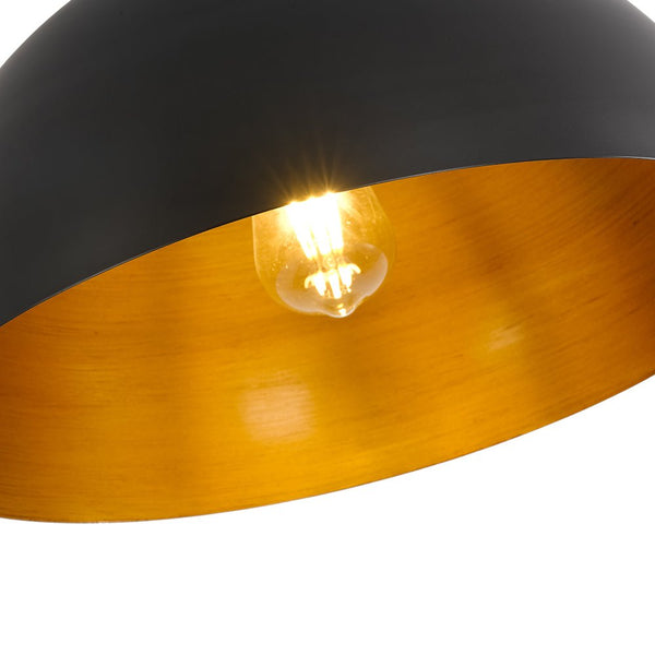 Thehouselights - Modern Farmhouse 1 - Light Dome Flush Mount - Ceiling Light - Black - 