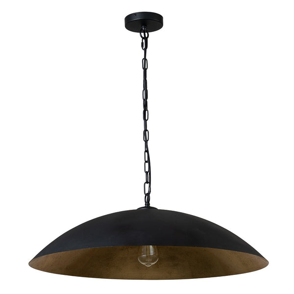 Thehouselights-Modern Farmhouse Black Dome Pendant Lighting-Pendant-Black-