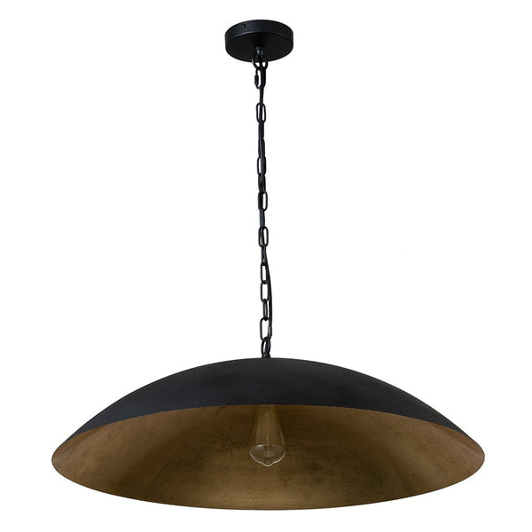 Thehouselights-Modern Farmhouse Black Dome Pendant Lighting-Pendant-Black-