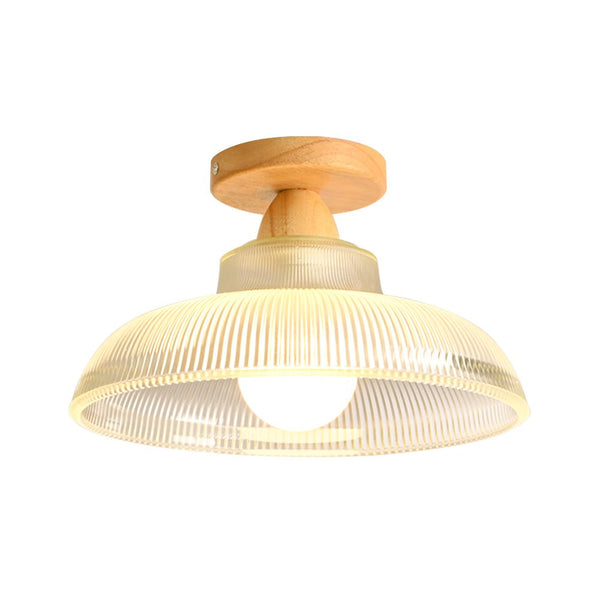 Thehouselights - Modern Farmhouse Glass Dome Flush Mount Ceiling - Ceiling Light - Transparent - 