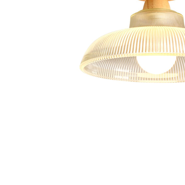 Thehouselights - Modern Farmhouse Glass Dome Flush Mount Ceiling - Ceiling Light - Transparent - 