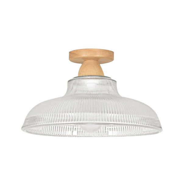 Thehouselights - Modern Farmhouse Glass Dome Flush Mount Ceiling - Ceiling Light - Transparent - 