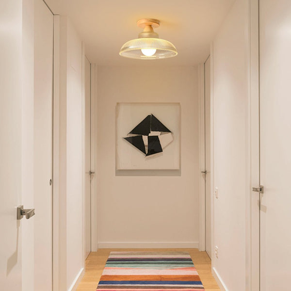 Thehouselights - Modern Farmhouse Glass Dome Flush Mount Ceiling - Ceiling Light - Transparent - 