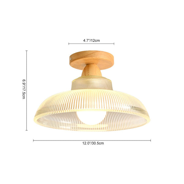 Thehouselights - Modern Farmhouse Glass Dome Flush Mount Ceiling - Ceiling Light - Transparent - 