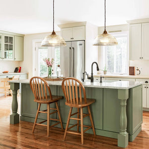 Thehouselights - Modern Farmhouse Glass Dome Pendant Light - Pendant - 25 cm. - 